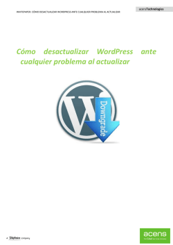 Cómo desactualizar WordPress ante cualquier problema al