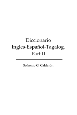 Diccionario Ingles-Español-Tagalog, Part II