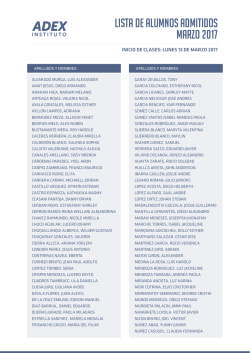Lista de alumnos admitidos 2017-Marzo