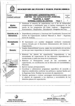 Descripción del puesto - Poder Judicial Mendoza