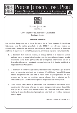 cronica judicial de la corte superior de justicia de cajamarca