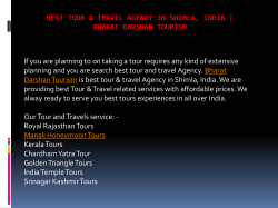 Best Tour and Travel Agency in Shimla, India - Bharat Darshan Tourism