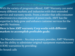  Amt warranty corp an ideal solution for manufacturers