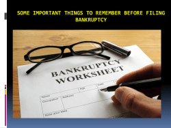 Some important things to remember before filing bankruptcy