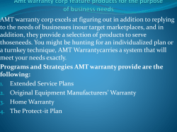 Amt warranty corp feature products for the purpose of business needs