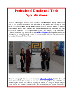 Professional Dentist and Their Specializations