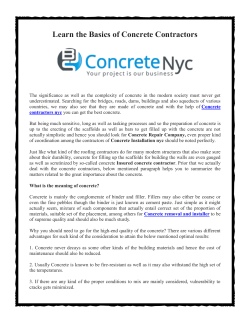 Learn the Basics of Concrete Contractors