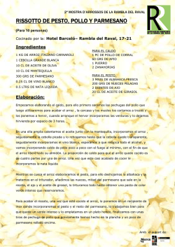 Rissotto de pollo y parmesano - Hotel Barcelo