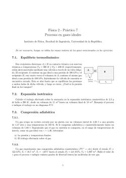 F´ısica 2 - Práctico 7 Procesos en gases ideales - EVA