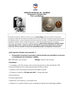 CIENCIAS SOCIALES- 4to. DE MEDIA Proyecto # 2- Octubre 2014
