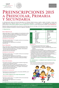 Convocatoria Preinscripciones 2015 - sepdf