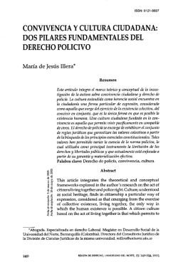 convivencia y cultura ciudadana - Revista Pensamiento Penal