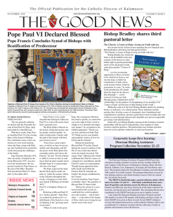 November edition of The Good News available Bishop to release