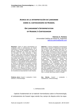 acerca de la interpretación de landgrebe sobre el - UNED