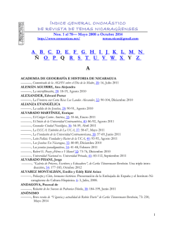 INDICE DE AUTORES Y TÍTULOS - Revista de Temas Nicaragüenses