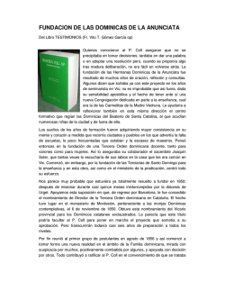 fundaci&oacute;n de la congregaci&oacute;n - Dominicas de la anunciata