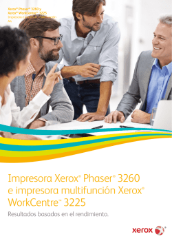 Folleto de Impresoras A4 Xerox Phaser 3260 y WorkCentre 3225