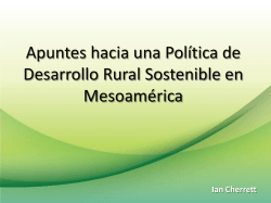 Apuntes hacia una Política de Desarrollo Rural Sostenible en Meso