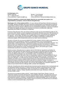 M&aacute;s all&aacute; de la eficiencia - Doing Business