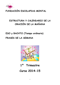 Calendario Oraciones - T1 - Fundación Escolapias Montal