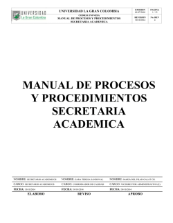 manual de procesos y procedimientos secretaria academica - Intranet