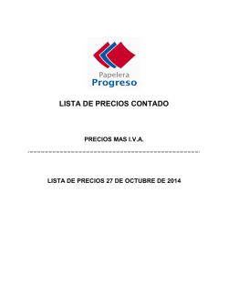Lista de Precios Oct 2014 - Papelera Progreso