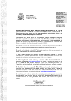MINISTERIO DE ECONOMÍA Y COMPETITIVIDAD - Sede Electrónica