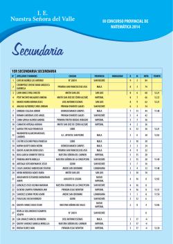 IE Nuestra Señora del Valle III CONCURSO - Colegio PROLOG