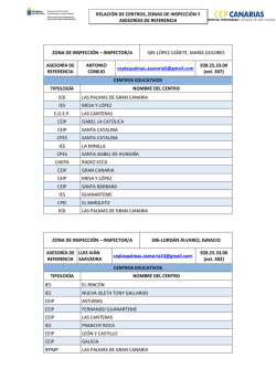 relación de centros, zonas de inspección y asesorías de referencia