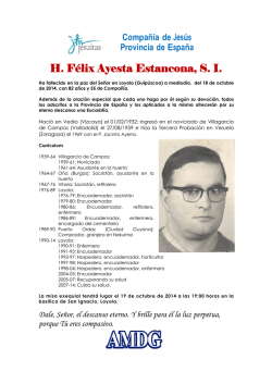 H. Félix Ayesta Estancona, S. I. - Infosj