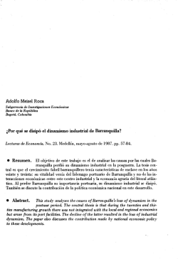 ¿Por qué se disipó el dinamismo industrial de Barranquilla - Dialnet
