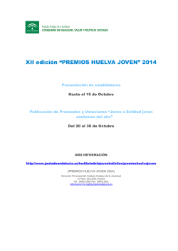 XII edición “PREMIOS HUELVA JOVEN” 2014