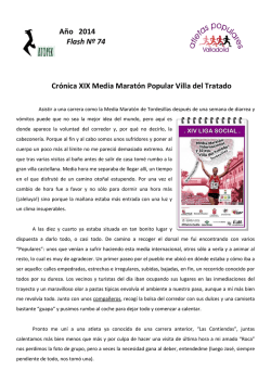 Crónica XIX Media Maratón Popular Villa del Tratado - CD Atletas