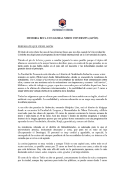 Memoria Nihon University - Universidad de Córdoba