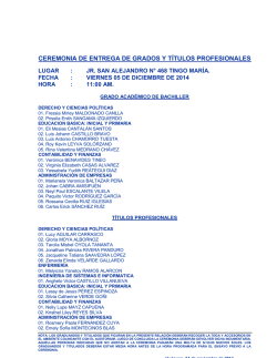 Entrega de Grados y Títulos - Universidad de Huanuco