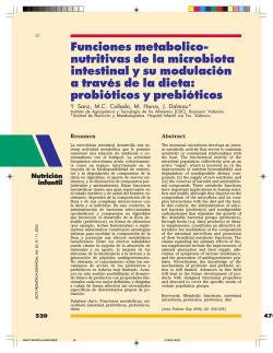 Funciones metabolico- nutritivas de la microbiota intestinal y su