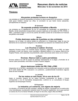 Resumen diario de noticias - UAM. Comunicaci&oacute;n Social