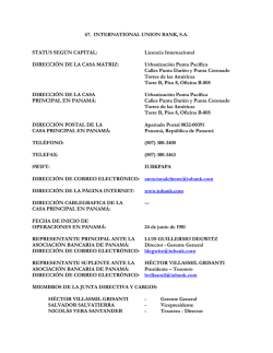 International Union Bank, S.A. - Asociaci&oacute;n Bancaria de Panam&aacute;