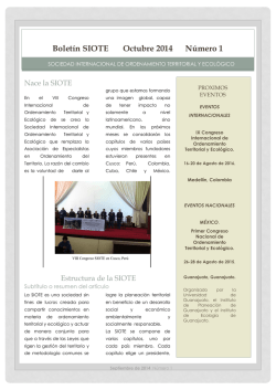 Boletín SIOTE Octubre 2014 Número 1 - vii congreso internacional