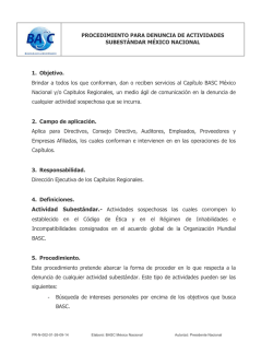 Reporte Actividad Sub-Estándar - BASC Capítulo Ciudad de México