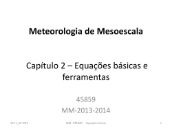 Meteorologia de Mesoescala Capítulo 2 – Equações básicas - Torre