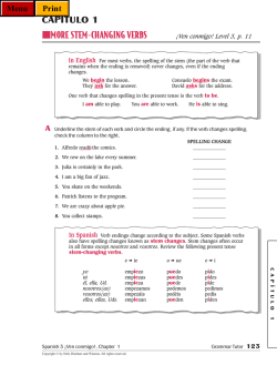 CAPÍTULO 1 MORE STEM-CHANGING VERBS