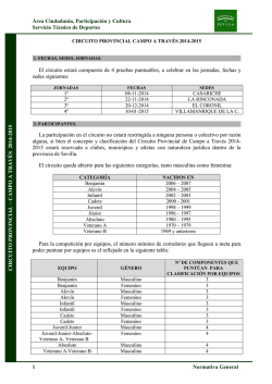 Normativa CP CAMPO A TRAVÉS 2014-2015. DIPUTACIÓN DE
