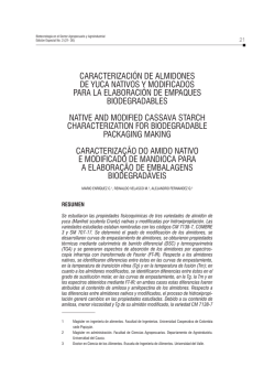 caracterización de almidones de yuca nativos y - SciELO Colombia