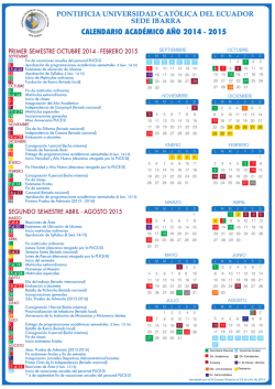 Calendario Académico Octubre 2014 Febrero 2015