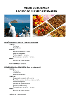 menus de barbacoa a bordo de nuestro catamaran - Vina Maris