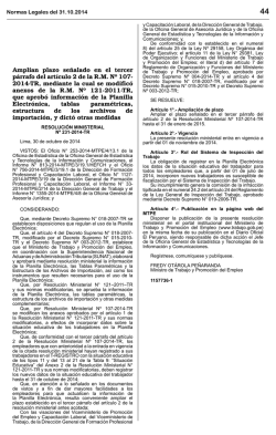 resolucion ministerial n&ordm; 231-2014-tr