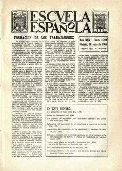 Escuela española - Año XXV, núm. 1359, 28 de julio de 1965