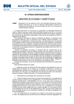 Disposici&oacute;n 10396 del BOE n&uacute;m. 248 de 2014 - del Tesoro P&uacute;blico