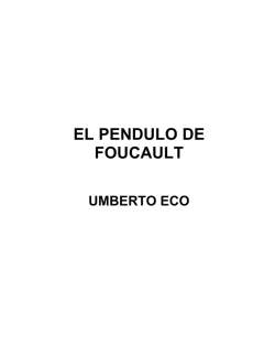 EL PENDULO DE FOUCAULT